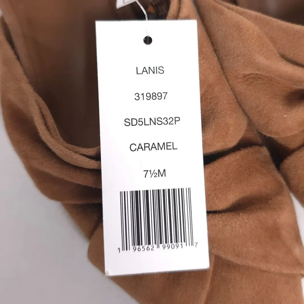 Splendid New Lanis GENUINE SUEDE LEATHER Mules 7.5 M Caramel Knot Heeled Pointed